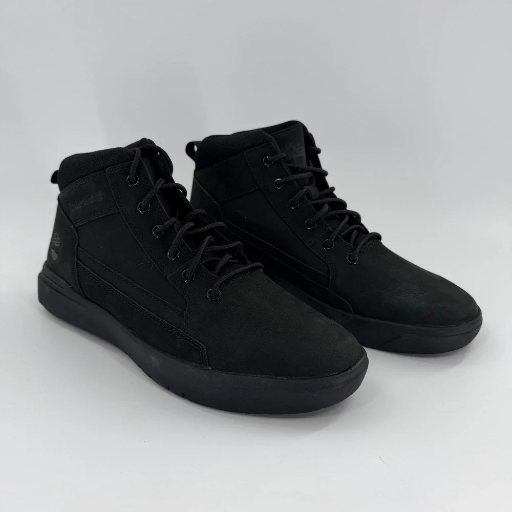 Timberland Davis Square Chukka‎ Boots Mens Black Nubuck Sneakers TB0A69V5EQ4
